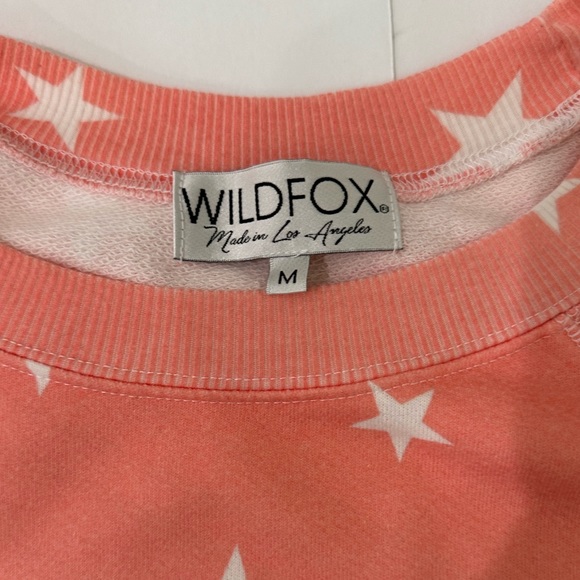 Wildfox Sweater Blue Pink Ombre Star Print Long Sleeve Cotton Sweatshirt M - Picture 3 of 7